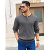 image:imageCOOFANDY Mens Knit Henley Sweater Long Sleeve Button Down Fall Sweaters and PulloversDark Grey