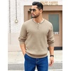 image:imageCOOFANDY Mens Knit Henley Sweater Long Sleeve Button Down Fall Sweaters and PulloversKhaki