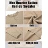 image:imageCOOFANDY Mens Knit Henley Sweater Long Sleeve Button Down Fall Sweaters and PulloversKhaki