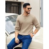 image:imageCOOFANDY Mens Knit Henley Sweater Long Sleeve Button Down Fall Sweaters and PulloversKhaki