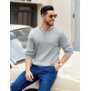 image:imageCOOFANDY Mens Knit Henley Sweater Long Sleeve Button Down Fall Sweaters and PulloversLight Grey