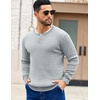 image:imageCOOFANDY Mens Knit Henley Sweater Long Sleeve Button Down Fall Sweaters and PulloversLight Grey
