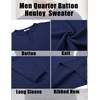 image:imageCOOFANDY Mens Knit Henley Sweater Long Sleeve Button Down Fall Sweaters and PulloversNavy Blue