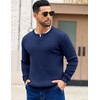 image:imageCOOFANDY Mens Knit Henley Sweater Long Sleeve Button Down Fall Sweaters and PulloversNavy Blue