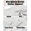 image:imageCOOFANDY Mens Knit Henley Sweater Long Sleeve Button Down Fall Sweaters and PulloversWhite