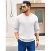 image:imageCOOFANDY Mens Knit Henley Sweater Long Sleeve Button Down Fall Sweaters and PulloversWhite