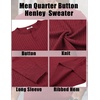 image:imageCOOFANDY Mens Knit Henley Sweater Long Sleeve Button Down Fall Sweaters and PulloversWine Red