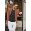 image:imageCOOFANDY Mens Knit Long Sleeve Polo Shirt Casual Polo Collared Sweater VNeck Textured PulloverBlack