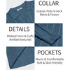 image:imageCOOFANDY Mens Knit Long Sleeve Polo Shirt Casual Polo Collared Sweater VNeck Textured PulloverDark Blue