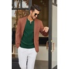 image:imageCOOFANDY Mens Knit Long Sleeve Polo Shirt Casual Polo Collared Sweater VNeck Textured PulloverEvergreen