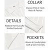 image:imageCOOFANDY Mens Knit Long Sleeve Polo Shirt Casual Polo Collared Sweater VNeck Textured PulloverWhite
