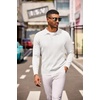 image:imageCOOFANDY Mens Knit Long Sleeve Polo Shirt Casual Polo Collared Sweater VNeck Textured PulloverWhite