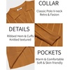 image:imageCOOFANDY Mens Knit Long Sleeve Polo Shirt Casual Polo Collared Sweater VNeck Textured PulloverYellow