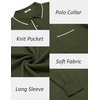 image:imageCOOFANDY Mens Knit Polo Long Sleeve Collared Sweater Polo Business Casual Polos with PocketArmy Green