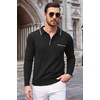image:imageCOOFANDY Mens Knit Polo Long Sleeve Collared Sweater Polo Business Casual Polos with PocketBlack