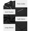 image:imageCOOFANDY Mens Knit Polo Long Sleeve Collared Sweater Polo Business Casual Polos with PocketBlack