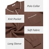image:imageCOOFANDY Mens Knit Polo Long Sleeve Collared Sweater Polo Business Casual Polos with PocketDark Brown