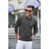 image:imageCOOFANDY Mens Knit Polo Long Sleeve Collared Sweater Polo Business Casual Polos with PocketDark Gray