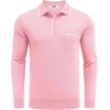 image:imageCOOFANDY Mens Knit Polo Long Sleeve Collared Sweater Polo Business Casual Polos with PocketDark Pink
