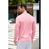 image:imageCOOFANDY Mens Knit Polo Long Sleeve Collared Sweater Polo Business Casual Polos with PocketDark Pink