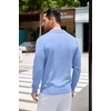 image:imageCOOFANDY Mens Knit Polo Long Sleeve Collared Sweater Polo Business Casual Polos with PocketLight Blue