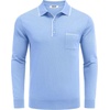 image:imageCOOFANDY Mens Knit Polo Long Sleeve Collared Sweater Polo Business Casual Polos with PocketLight Blue