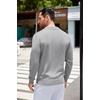 image:imageCOOFANDY Mens Knit Polo Long Sleeve Collared Sweater Polo Business Casual Polos with PocketLight Gray