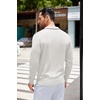 image:imageCOOFANDY Mens Knit Polo Long Sleeve Collared Sweater Polo Business Casual Polos with PocketWhite