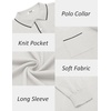 image:imageCOOFANDY Mens Knit Polo Long Sleeve Collared Sweater Polo Business Casual Polos with PocketWhite