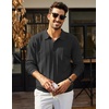 image:imageCOOFANDY Mens Knit Polo Long Sleeve Polos Sweater Causal Collared Golf Sweaters Fashion Business Dress PulloverAblack
