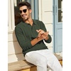 image:imageCOOFANDY Mens Knit Polo Long Sleeve Polos Sweater Causal Collared Golf Sweaters Fashion Business Dress PulloverArmy Green