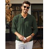 image:imageCOOFANDY Mens Knit Polo Long Sleeve Polos Sweater Causal Collared Golf Sweaters Fashion Business Dress PulloverArmy Green