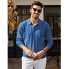 image:imageCOOFANDY Mens Knit Polo Long Sleeve Polos Sweater Causal Collared Golf Sweaters Fashion Business Dress PulloverBlue