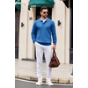 image:imageCOOFANDY Mens Knit Polo Long Sleeve Polos Sweater Causal Collared Golf Sweaters Fashion Business Dress PulloverBlue