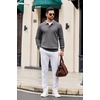image:imageCOOFANDY Mens Knit Polo Long Sleeve Polos Sweater Causal Collared Golf Sweaters Fashion Business Dress PulloverDark Grey