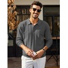 image:imageCOOFANDY Mens Knit Polo Long Sleeve Polos Sweater Causal Collared Golf Sweaters Fashion Business Dress PulloverDark Grey