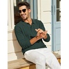 image:imageCOOFANDY Mens Knit Polo Long Sleeve Polos Sweater Causal Collared Golf Sweaters Fashion Business Dress PulloverGreen