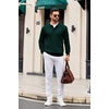 image:imageCOOFANDY Mens Knit Polo Long Sleeve Polos Sweater Causal Collared Golf Sweaters Fashion Business Dress PulloverGreen