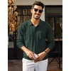 image:imageCOOFANDY Mens Knit Polo Long Sleeve Polos Sweater Causal Collared Golf Sweaters Fashion Business Dress PulloverGreen