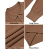 image:imageCOOFANDY Mens Knit Polo Long Sleeve Polos Sweater Causal Collared Golf Sweaters Fashion Business Dress PulloverLight Brown