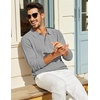 image:imageCOOFANDY Mens Knit Polo Long Sleeve Polos Sweater Causal Collared Golf Sweaters Fashion Business Dress PulloverLight Grey