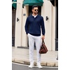 image:imageCOOFANDY Mens Knit Polo Long Sleeve Polos Sweater Causal Collared Golf Sweaters Fashion Business Dress PulloverNavy Blue