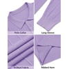 image:imageCOOFANDY Mens Knit Polo Long Sleeve Polos Sweater Causal Collared Golf Sweaters Fashion Business Dress PulloverPurple