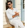 image:imageCOOFANDY Mens Knit Polo Long Sleeve Polos Sweater Causal Collared Golf Sweaters Fashion Business Dress PulloverWhite