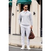 image:imageCOOFANDY Mens Knit Polo Long Sleeve Polos Sweater Causal Collared Golf Sweaters Fashion Business Dress PulloverWhite