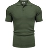 image:imageCOOFANDY Mens Knit Polo Shirt Short Sleeve Vintage Textured Casual Golf Shirts Summer Beach TopArmy Green