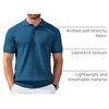 image:imageCOOFANDY Mens Knit Polo Shirt Short Sleeve Vintage Textured Casual Golf Shirts Summer Beach TopBlue