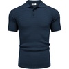 image:imageCOOFANDY Mens Knit Polo Shirt Short Sleeve Vintage Textured Casual Golf Shirts Summer Beach TopNavy Blue