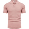 image:imageCOOFANDY Mens Knit Polo Shirt Short Sleeve Vintage Textured Casual Golf Shirts Summer Beach TopPink