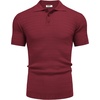 image:imageCOOFANDY Mens Knit Polo Shirt Short Sleeve Vintage Textured Casual Golf Shirts Summer Beach TopWine Red